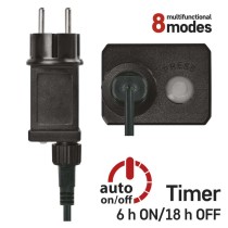 LED vánoční řetěz, 12 m, venkovní i vnitřní, teplá bílá, programy, časovač