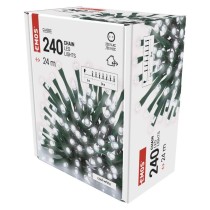 LED Ziemassvētku virtene, 24 m, lietošanai ārā un iekštelpās, auksti balta, ar taimeru