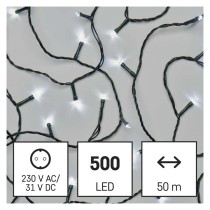 LED Ziemassvētku virtene, 50 m, lietošanai ārā un iekštelpās, auksti balta, ar taimeru