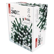 LED božična veriga, 24 m, zunanja in notranja, hladna bela, programi
