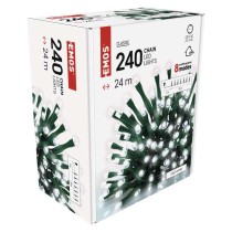 LED božična veriga, 24 m, zunanja in notranja, hladna bela, programi