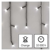 LED karácsonyi jégcsapok, 10 m, kültéri és beltéri, hideg fehér, programokkal