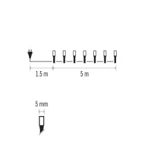 Lampki choinkowe Classic 100 LED 5m zimna biel, zielony przewód, IP20