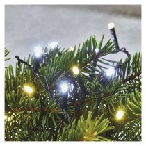LED karácsonyi fényfüzér, villogó, 8 m, kültéri és beltéri, meleg/hideg fehér, időzítő