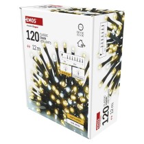 LED vánoční řetěz blikající, 12 m, venkovní i vnitřní, teplá/studená bílá, časovač