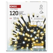 LED vánoční řetěz blikající, 12 m, venkovní i vnitřní, teplá/studená bílá, časovač