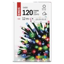 LED karácsonyi fényfüzér, 12 m, kültéri és beltéri, többszínű, időzítő