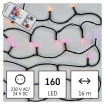 LED Weihnachtliche Lichterkette, 16 m, Außen/Innen, RGB, Fernbedienung, Programme, Timer