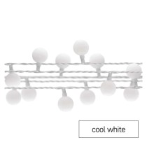 LED Weihnachtslichterkette Cherry – Kugeln 2,5 cm, 4 m, Außen und Innen, kaltweiß, Timer