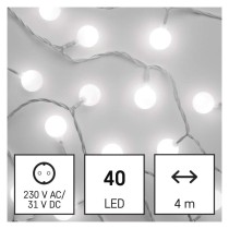 LED Weihnachtslichterkette Cherry – Kugeln 2,5 cm, 4 m, Außen und Innen, kaltweiß, Timer