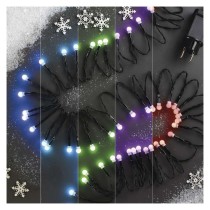 LED vánoční cherry řetěz – kuličky, 10 m, RGB, ovladač, programy, časovač