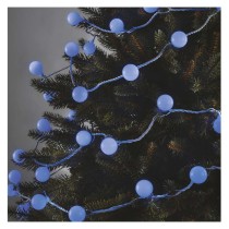 LED girlianda Cherry – 2,5 cm rutuliukai, 4 m, lauko ir vidaus, mėlyna, laikmatis