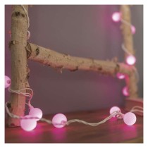 LED Cherry Lichterkette – Kugeln 2,5 cm, 4 m, Außen und Innen, rosa, Timer