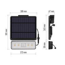 Solární LED reflektor SUNNO s pohybovým čidlem, černý, neutrální bílá
