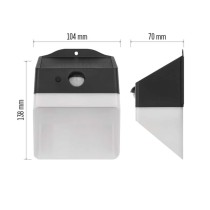 Solární LED svítidlo LUNIS s pohybovým čidlem, černé, neutrální bílá