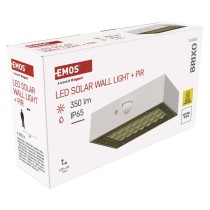 Solární LED svítidlo BRIXO s pohybovým čidlem, bílé, neutrální bílá