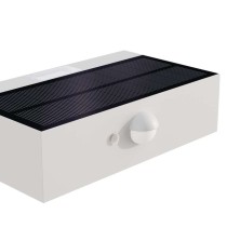 Solární LED svítidlo BRIXO s pohybovým čidlem, bílé, neutrální bílá