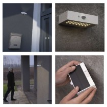 Solární LED svítidlo BRIXO s pohybovým čidlem, bílé, neutrální bílá