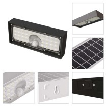 Solární LED svítidlo BRIXO s pohybovým čidlem, černé, neutrální bílá