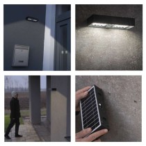 Solární LED svítidlo BRIXO s pohybovým čidlem, černé, neutrální bílá