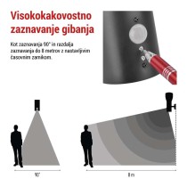 Vrtna stenska svetilka ARTEO s PIR senzorjem, 16,4 x 12 x 29,5 cm, 1 x E27, 15 W