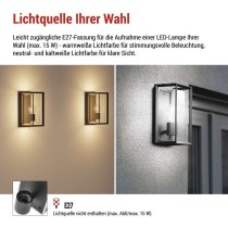 Garten-Wandleuchte MALVA, 13 x 12 x 25 cm, 1 x E27, 15 W