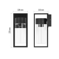 Garten-Wandleuchte TILLIA, 12,8 x 11 x 27 cm, 1 x E27, 15 W