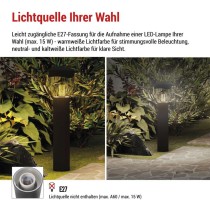 Garten-Pollerleuchte ARTEO, 12 x 12 x 50 cm, 1 x E27, 15 W