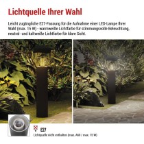 Garten-Pollerleuchte ARTEO, 12 x 12 x 80 cm, 1 x E27, 15 W