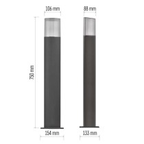 Garten-Pollerleuchte LANA, 15,4 x 13,3 x 75 cm, 1 x E27, 25 W