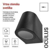 Vrtna stenska svetilka OCULUS, 8,8 x 6,7 x 8 cm, 1 x GU10, 1× 7W