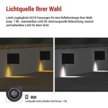 Garten-Wandleuchte OCULUS, 8,8 x 6,7 x 8 cm, 1 x GU10, 1× 7W