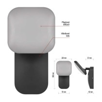 LED záhradné nástenné svietidlo NIKA, 12 x 12 x 20 cm, 12,5 W, teplá biela