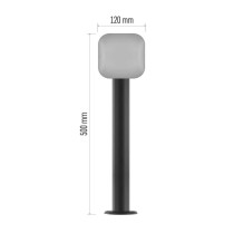 LED Garten-Pollerleuchte NIKA, 12 x 12 x 50 cm, 12,5 W, warmweiß