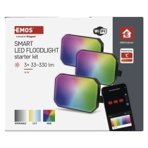 GoSmart LED-Außenstrahler, Starter-Set, 3-teilig, 14 W, RGBIC dimmbar, WiFi