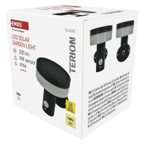 Vrtna LED stenska svetilka TERION s PIR senzorjem, 12,5 x 14,7 x 14,6 cm