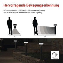 LED Solar-Garten-Pollerleuchte TERION mit Dämmerungssensor, 12,5 × 12,5 × 50 cm