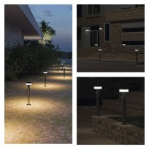 LED záhradné solárne stĺpikové svietidlo TERION, senzor súmraku, 12,5 x 12,5 x 50 cm