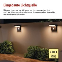 LED Solar-Garten-Wandleuchte VEREA mit Dämmerungssensor, 10,7 x 15,4 x 13 cm