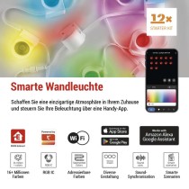 GoSmart LED-Strahler - 255 cm Kette, 12 Teile, 7 W, RGBIC+CCT, dimmbar, WiFi