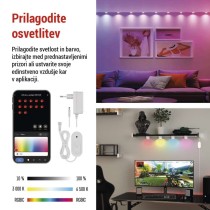 GoSmart LED reflektor - 255 cm veriga, 12 delov, 7 W, RGBIC+CCT, možnost zatemnitve, WiFi
