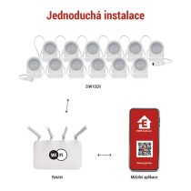 GoSmart LED bodové svítidlo – řetěz 255 cm, 12 dílů, 7 W, RGBIC+CCT, stmívatelné, WiFi