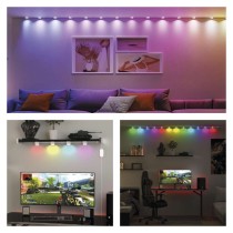GoSmart LED-Strahler - 255 cm Kette, 12 Teile, 7 W, RGBIC+CCT, dimmbar, WiFi