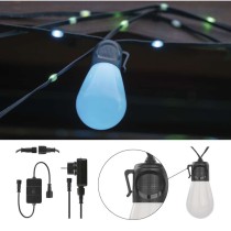 GoSmart LED-Lichterkette – 15× Party-Glühbirnen, 15 m, für außen und innen, RGBIC WiFi