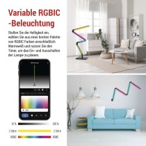 GoSmart LED Stehlampe, schwarz, 175 cm, warmweiß / RGBIC WiFi