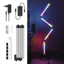 GoSmart LED stojací lampa, černá, 175 cm, teplá bílá / RGBIC WiFi