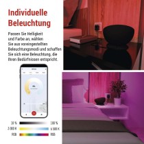 GoSmart LED Ambientelampe, schwarz, warmweiß–kaltweiß/ RGB, WiFi