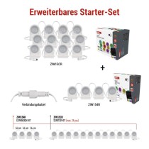 GoSmart LED-Strahler - 85 cm Kette, 4 Teile, 7 W, RGBIC+CCT, dimmbar, WiFi