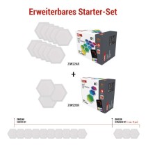 GoSmart LED-Leuchte Hexagon, Erweiterungsset, 3-teilig, 1,8W, RGBIC dimmbar, WiFi