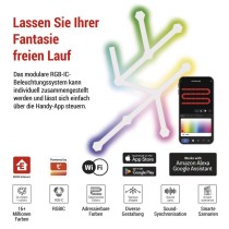 GoSmart LED-Leuchte Lines weiß, 9 Teile, 34 W, RGBIC dimmbar, WiFi